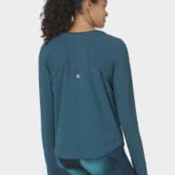 Sweaty Betty Breathe Easy Mesh Long Sleeve Top - Deep Green - size M - Picture 5 of 5